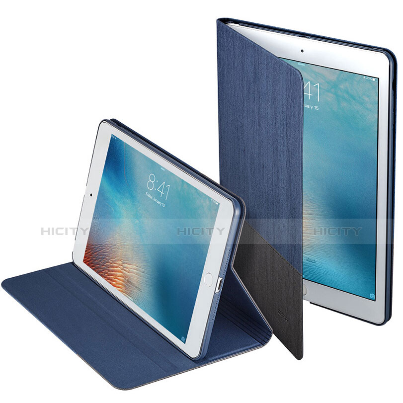 Housse Portefeuille Livre Cuir L02 pour Apple iPad Mini 3 Bleu Plus