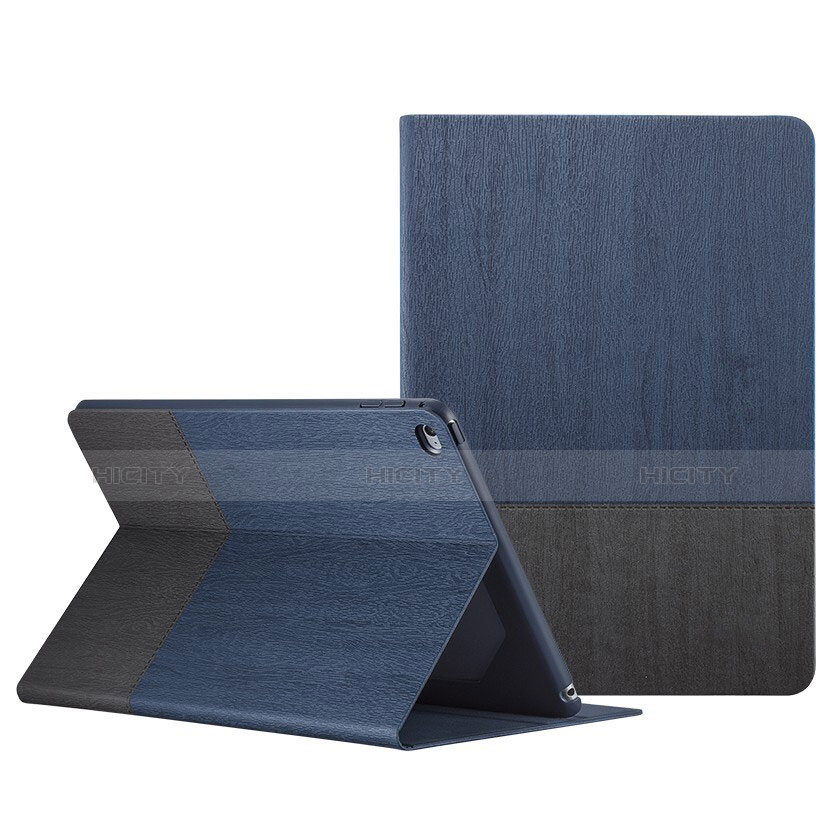 Housse Portefeuille Livre Cuir L02 pour Apple iPad Mini 4 Bleu Plus