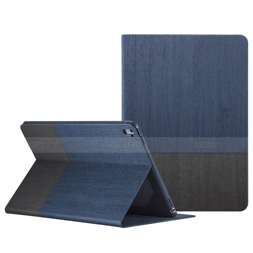 Housse Portefeuille Livre Cuir L02 pour Apple iPad Pro 9.7 Bleu Plus