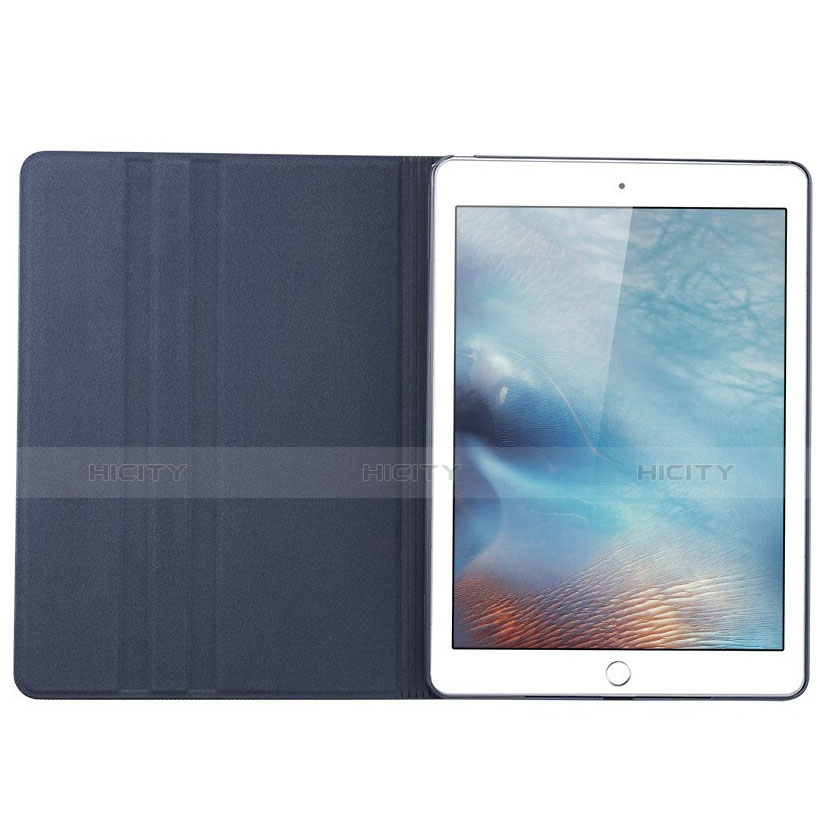 Housse Portefeuille Livre Cuir L02 pour Apple iPad Pro 9.7 Bleu Plus