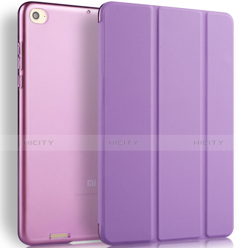 Housse Portefeuille Livre Cuir L02 pour Xiaomi Mi Pad 3 Violet Plus