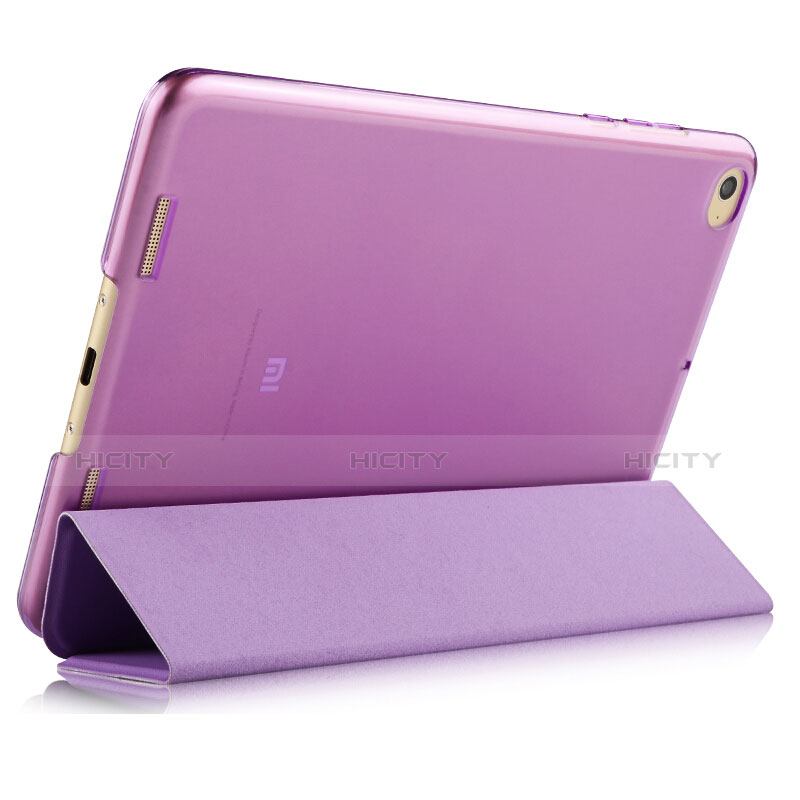 Housse Portefeuille Livre Cuir L02 pour Xiaomi Mi Pad 3 Violet Plus