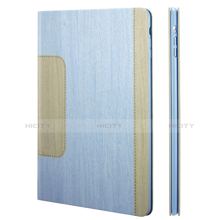 Housse Portefeuille Livre Cuir L03 pour Apple iPad Mini 2 Bleu Ciel Plus