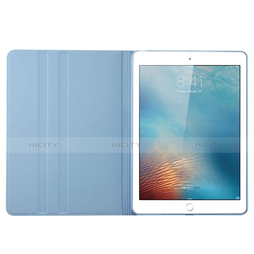 Housse Portefeuille Livre Cuir L03 pour Apple iPad Mini 3 Bleu Ciel Plus