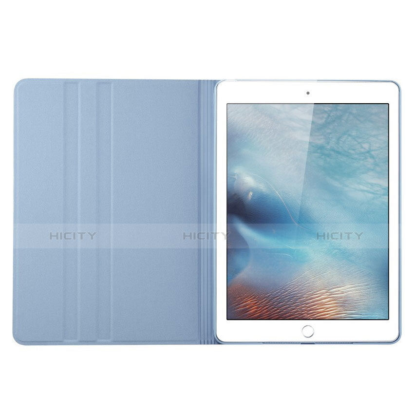Housse Portefeuille Livre Cuir L03 pour Apple iPad Mini 4 Bleu Ciel Plus