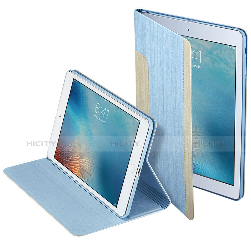 Housse Portefeuille Livre Cuir L03 pour Apple iPad Mini Bleu Ciel Plus