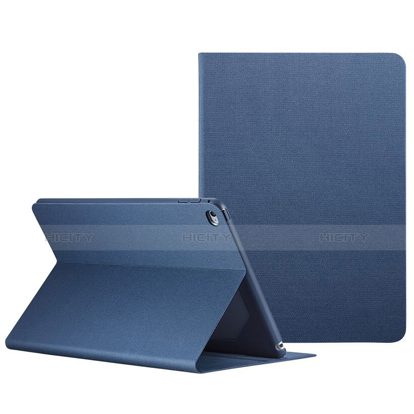 Housse Portefeuille Livre Cuir L04 pour Apple iPad Mini 4 Bleu Plus