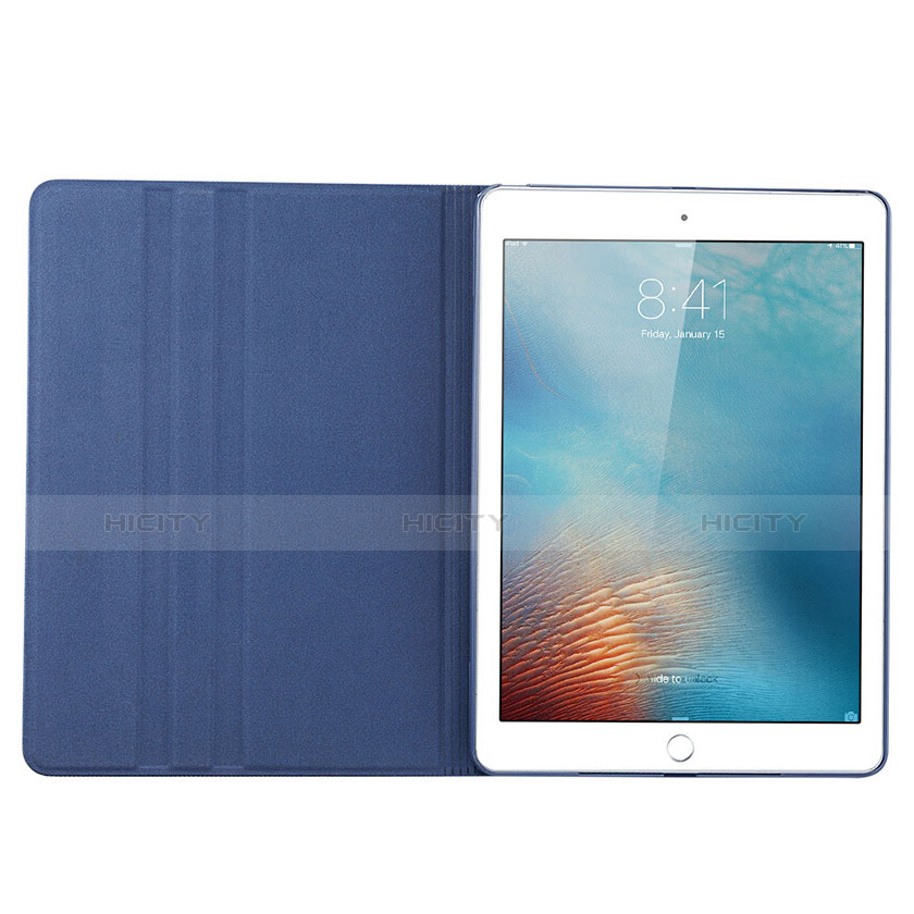 Housse Portefeuille Livre Cuir L04 pour Apple iPad Mini Bleu Plus