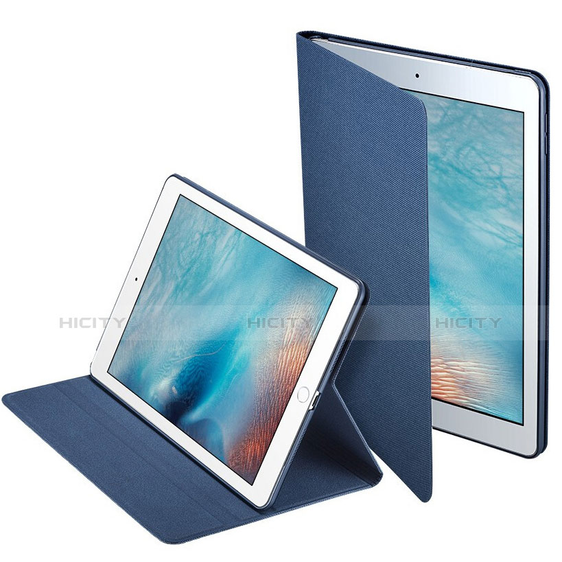 Housse Portefeuille Livre Cuir L04 pour Apple iPad Pro 9.7 Bleu Plus