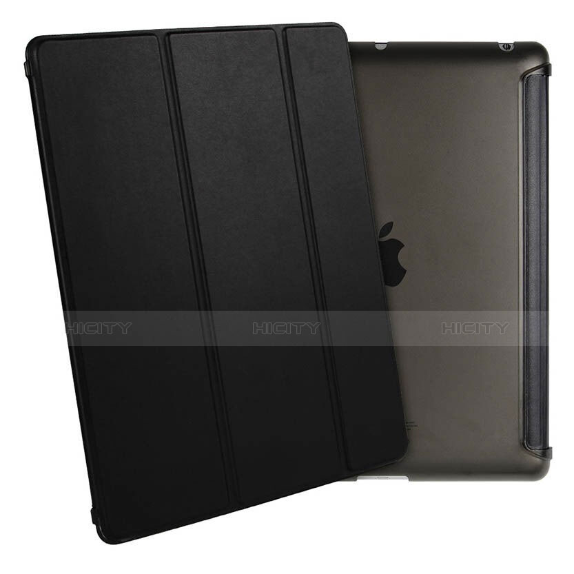 Housse Portefeuille Livre Cuir pour Apple iPad 3 Noir Plus
