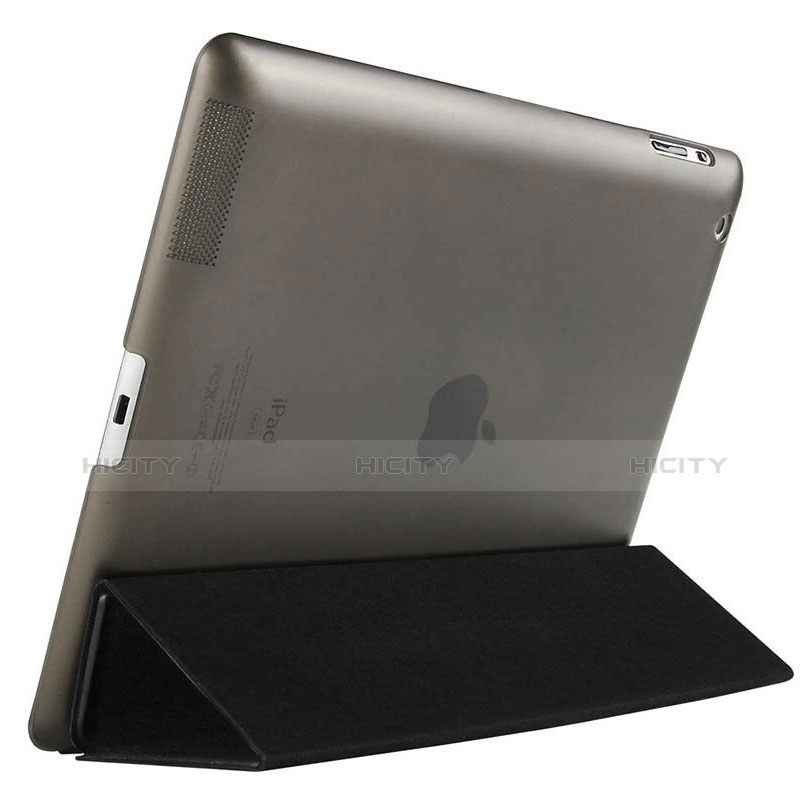 Housse Portefeuille Livre Cuir pour Apple iPad 3 Noir Plus