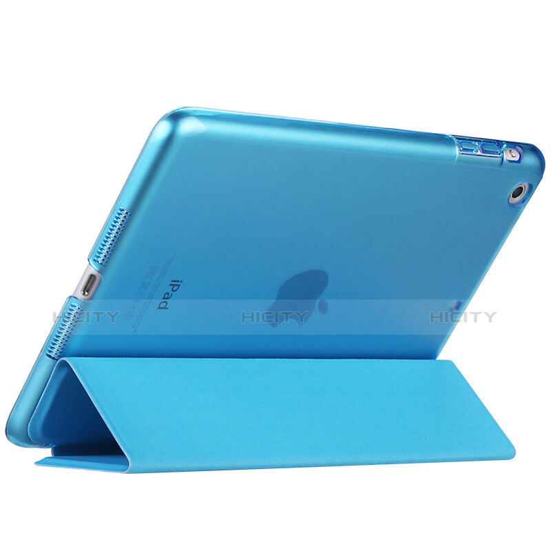 Housse Portefeuille Livre Cuir pour Apple iPad Mini 3 Bleu Ciel Plus