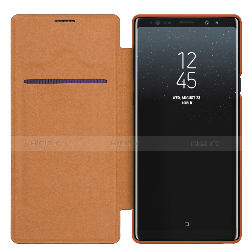 Housse Portefeuille Livre Cuir pour Samsung Galaxy Note 9 Marron Plus