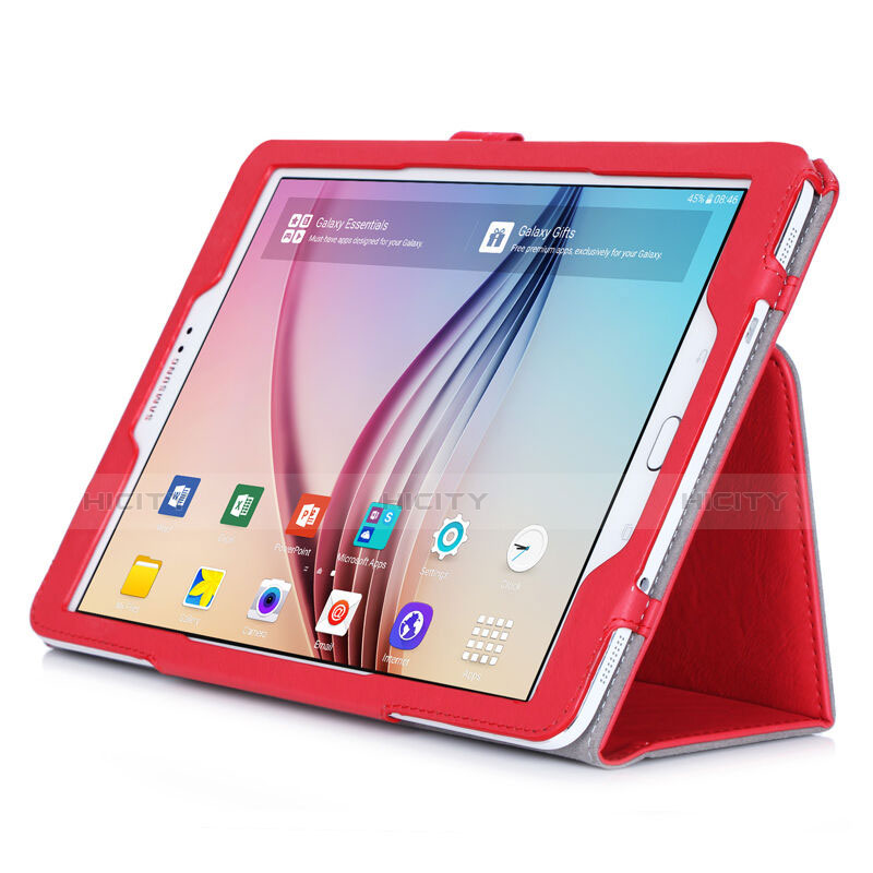 Housse Portefeuille Livre Cuir pour Samsung Galaxy Tab S2 9.7 SM-T810 SM-T815 Rouge Plus