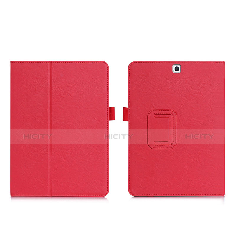 Housse Portefeuille Livre Cuir pour Samsung Galaxy Tab S2 9.7 SM-T810 SM-T815 Rouge Plus