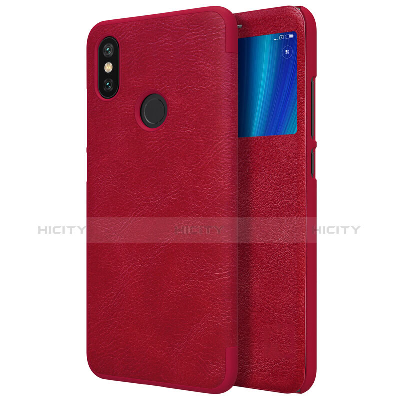 Housse Portefeuille Livre Cuir pour Xiaomi Mi 6X Rouge Plus
