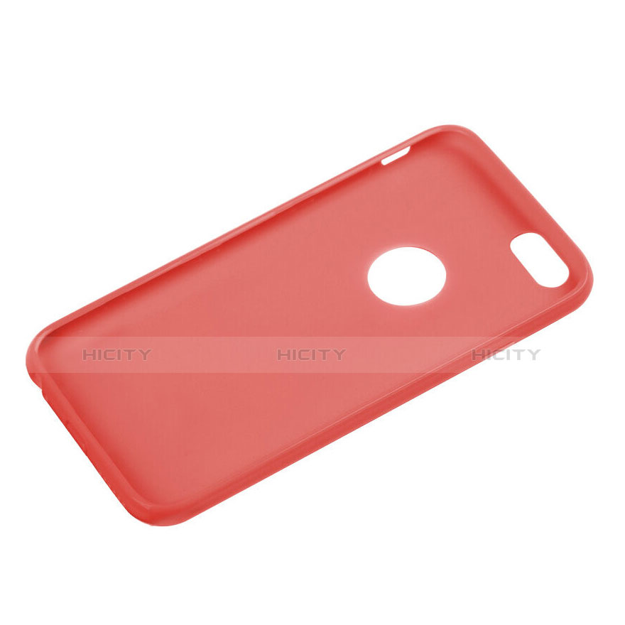 Housse Silicone avec Trou Souple Couleur Unie pour Apple iPhone 6 Rouge Plus