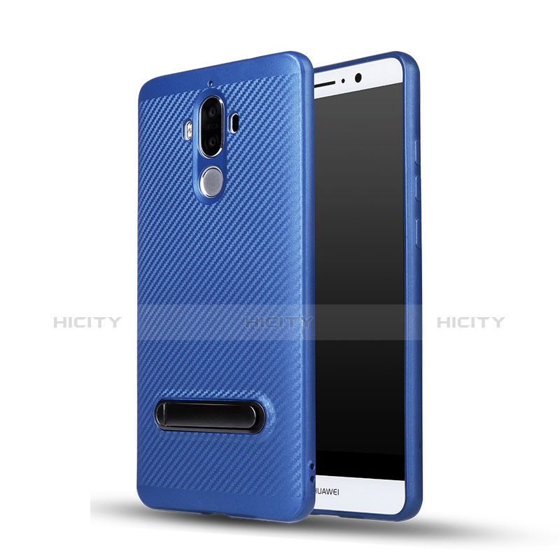 Housse Silicone Gel Serge avec Support pour Huawei Mate 9 Bleu Plus