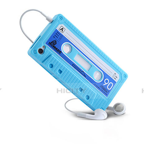 Housse Silicone Souple Cassette pour Apple iPhone 4 Bleu Ciel Plus