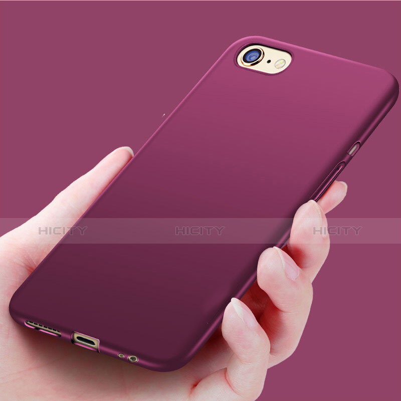 Housse Silicone Souple Couleur Unie TPU pour Apple iPhone 7 Violet Plus