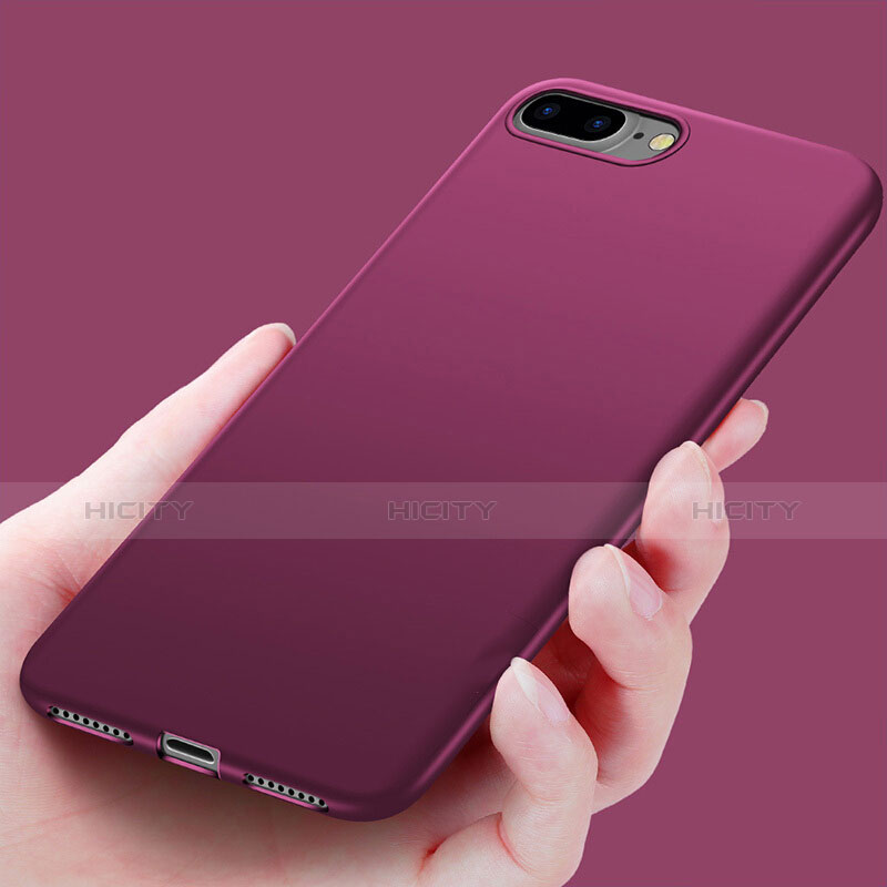 Housse Silicone Souple Couleur Unie TPU pour Apple iPhone 8 Plus Violet Plus