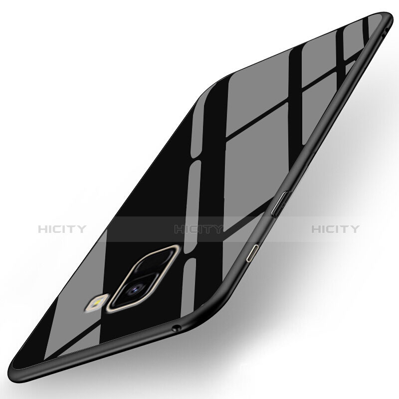 Housse Silicone Souple Miroir pour Samsung Galaxy A8+ A8 Plus (2018) A730F Noir Plus