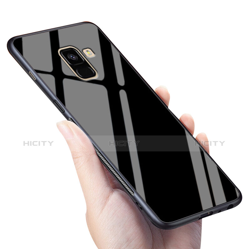 Housse Silicone Souple Miroir pour Samsung Galaxy A8+ A8 Plus (2018) A730F Noir Plus