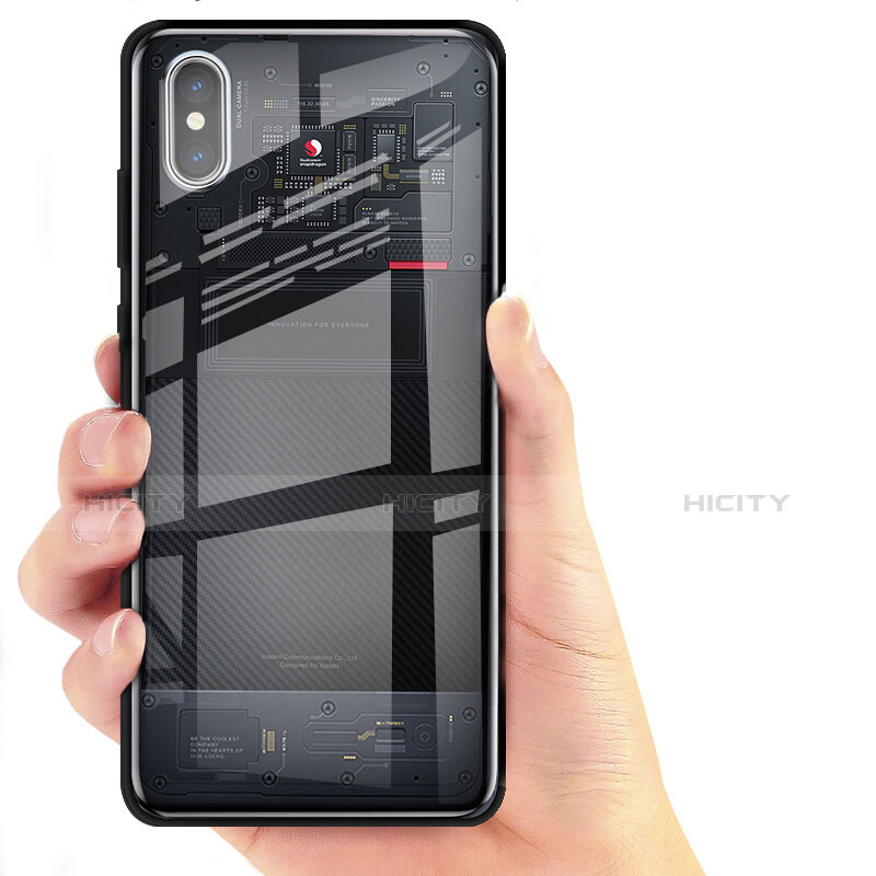 Housse Silicone Souple Miroir pour Xiaomi Mi 8 Screen Fingerprint Edition Noir Plus
