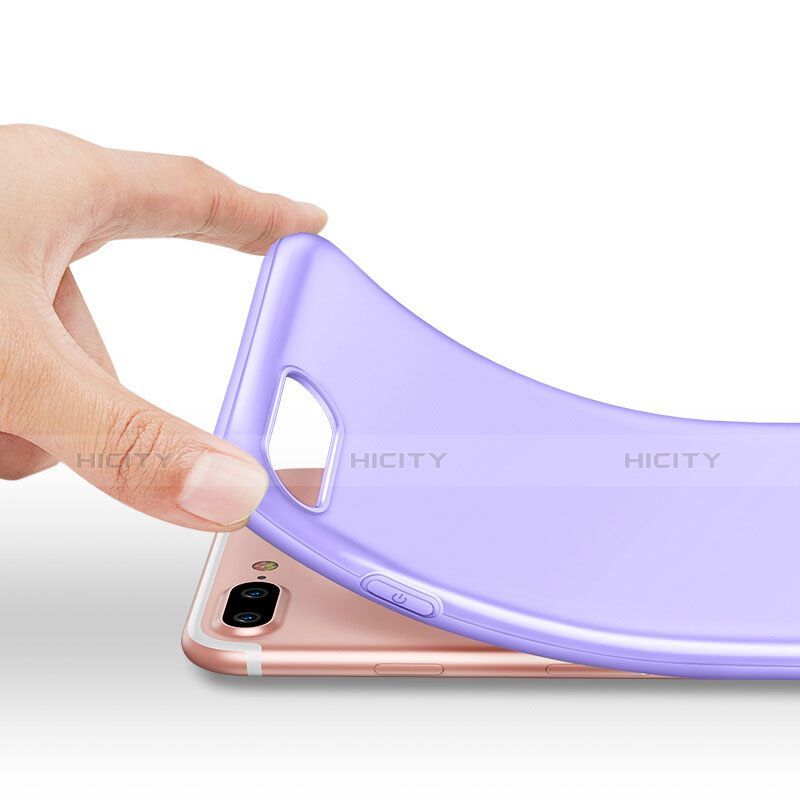 Housse Silicone TPU Souple Couleur Unie pour Apple iPhone 8 Plus Violet Plus