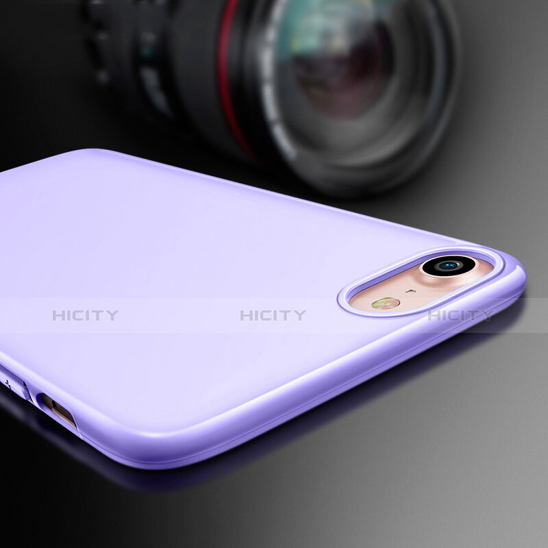 Housse Silicone TPU Souple Couleur Unie pour Apple iPhone 8 Violet Plus