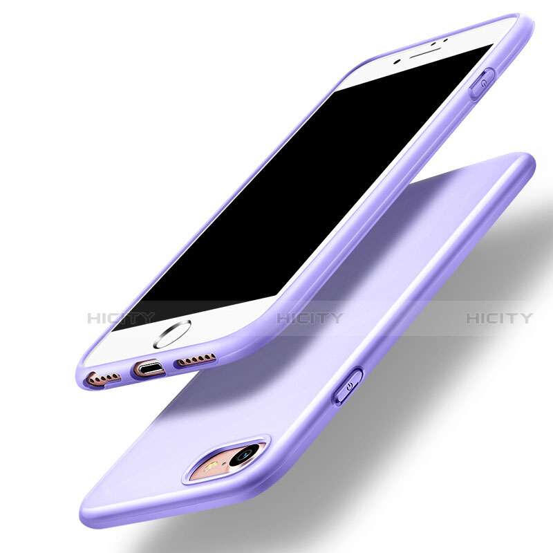Housse Silicone TPU Souple Couleur Unie pour Apple iPhone SE (2020) Violet Plus