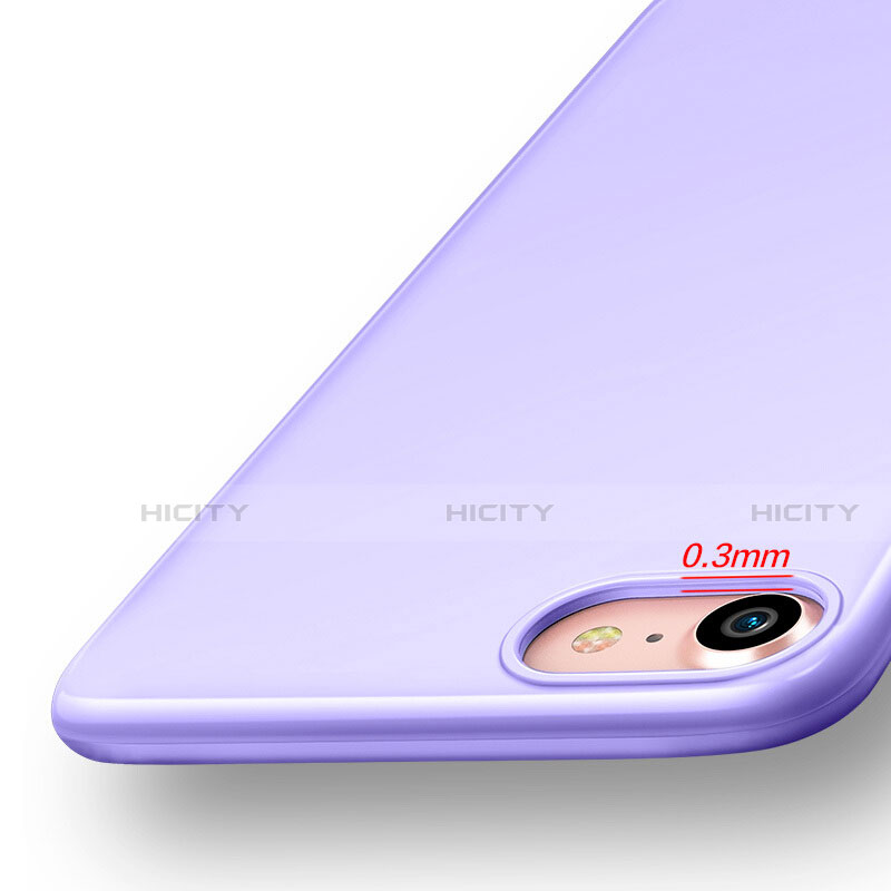 Housse Silicone TPU Souple Couleur Unie pour Apple iPhone SE3 (2022) Violet Plus