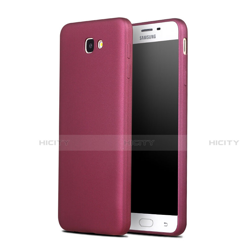 Housse Silicone TPU Souple Couleur Unie pour Samsung Galaxy J7 Prime Rouge Plus