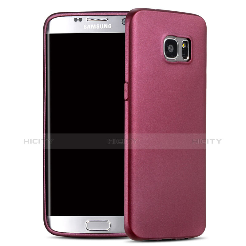 Housse Silicone TPU Souple Couleur Unie pour Samsung Galaxy S7 Edge G935F Violet Plus