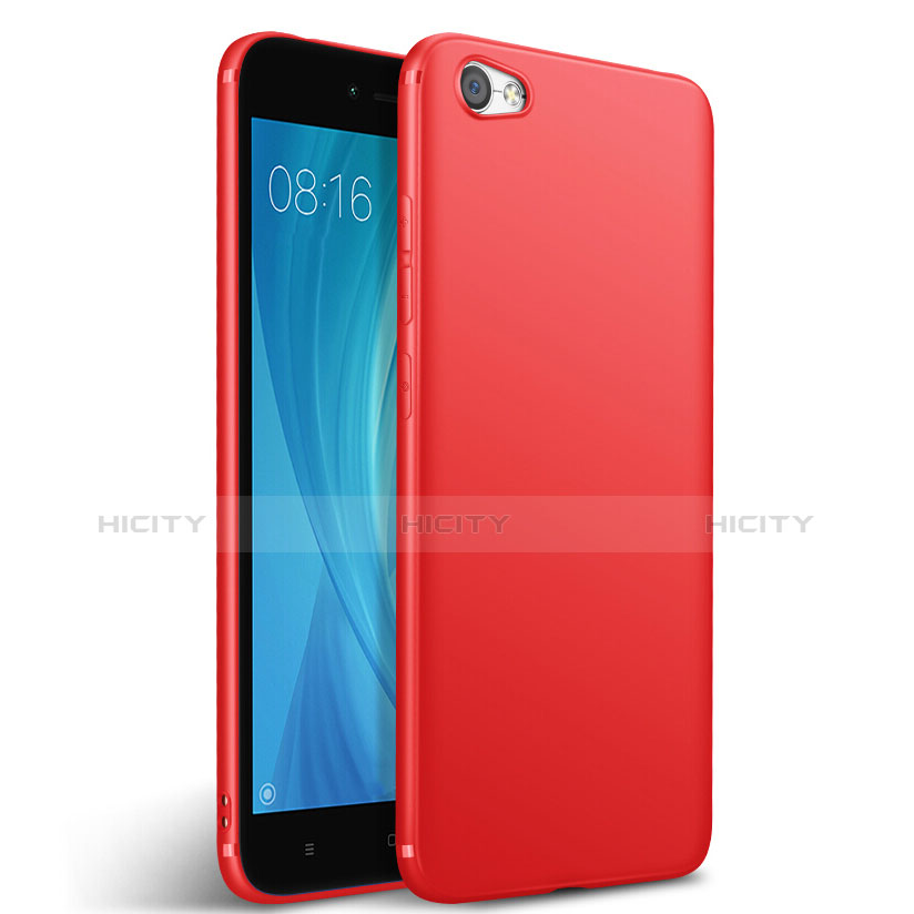 Housse Silicone TPU Souple Couleur Unie pour Xiaomi Redmi Note 5A Standard Edition Rouge Plus