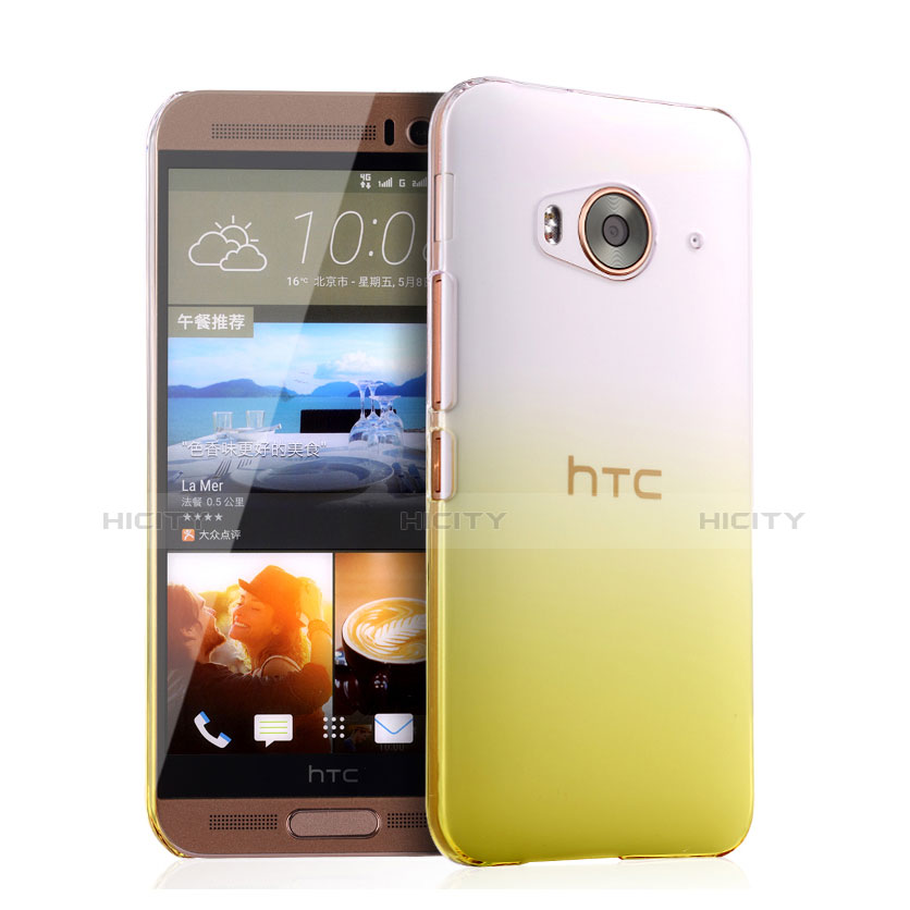 Housse Transparente Rigide Degrade pour HTC One Me Jaune Plus