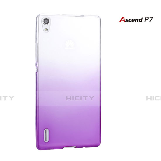 Housse Transparente Rigide Degrade pour Huawei Ascend P7 Violet Plus