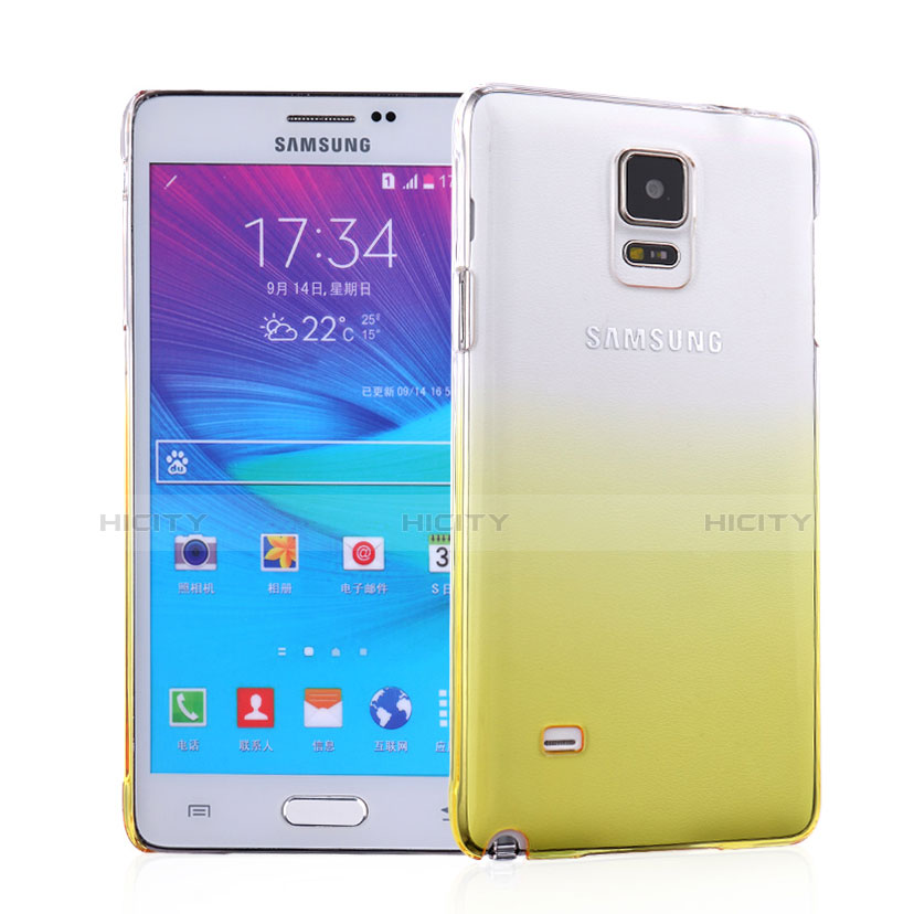 Housse Transparente Rigide Degrade pour Samsung Galaxy Note 4 SM-N910F Jaune Plus