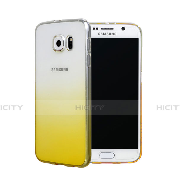 Housse Transparente Rigide Degrade pour Samsung Galaxy S6 SM-G920 Jaune Plus