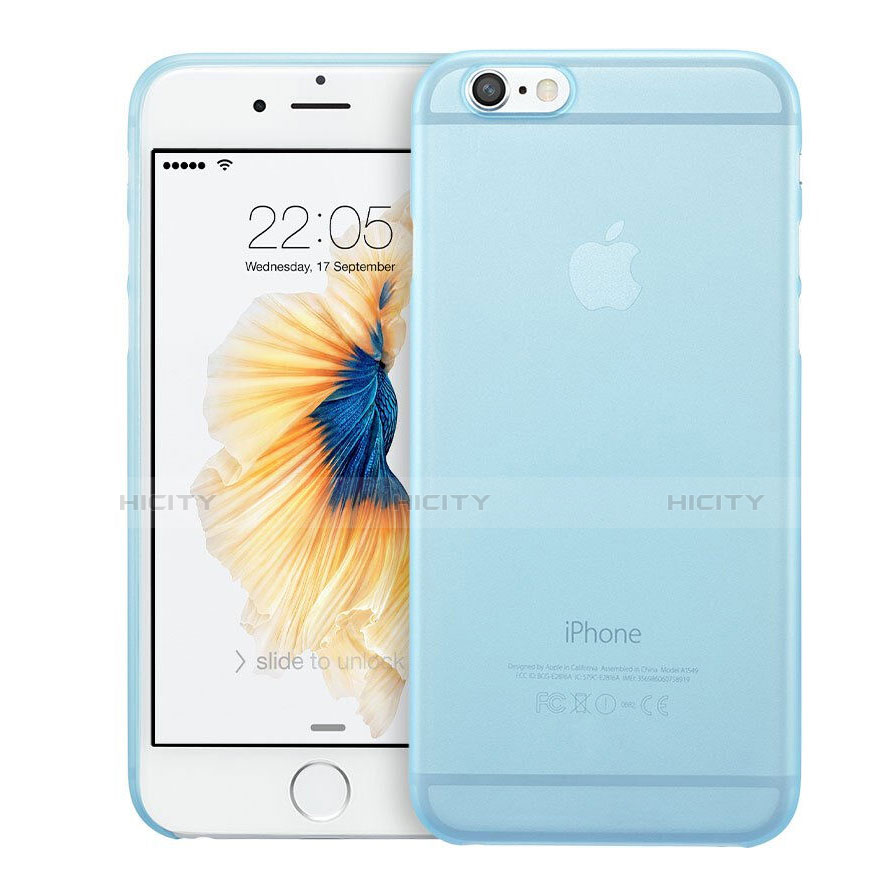 Housse Ultra Fine Mat Rigide Transparente pour Apple iPhone 6 Plus Bleu Ciel Plus