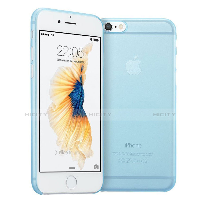 Housse Ultra Fine Mat Rigide Transparente pour Apple iPhone 6 Plus Bleu Ciel Plus