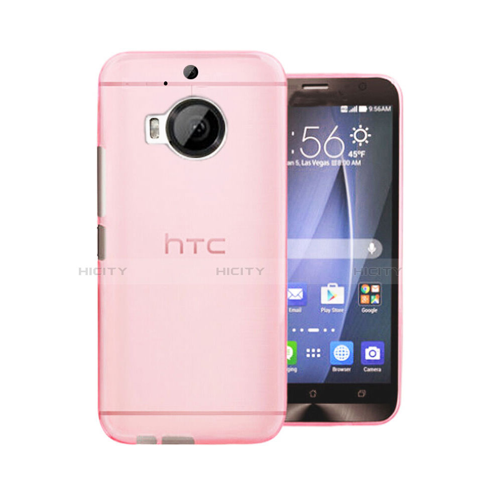 Housse Ultra Fine Mat Rigide Transparente pour HTC One M9 Plus Rose Plus