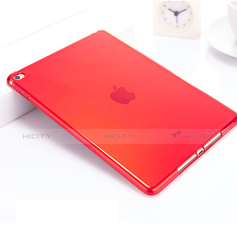 Housse Ultra Fine Silicone Souple Transparente pour Apple iPad Air 2 Rouge Plus