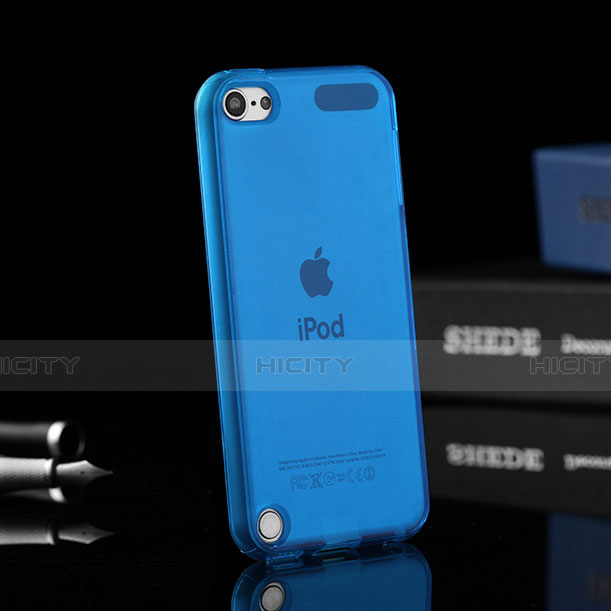 Housse Ultra Fine Silicone Souple Transparente pour Apple iPod Touch 5 Bleu Plus
