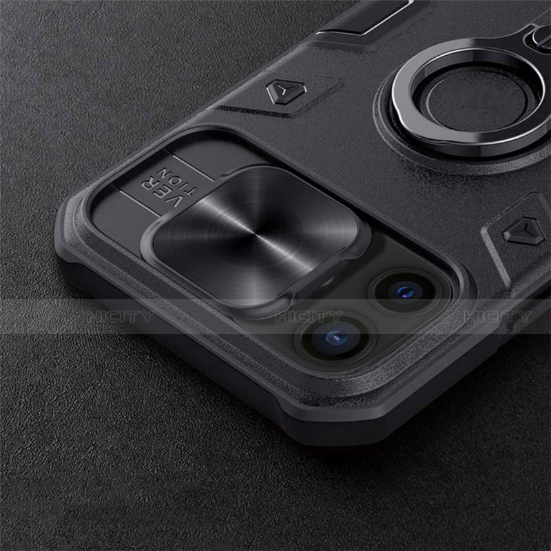 Housse Ultra Fine TPU Souple avec Support Bague Anneau Aimante Magnetique pour Apple iPhone 12 Noir Plus