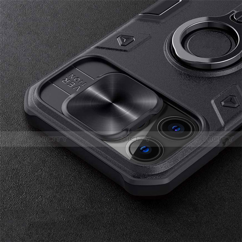 Housse Ultra Fine TPU Souple avec Support Bague Anneau Aimante Magnetique pour Apple iPhone 12 Pro Noir Plus