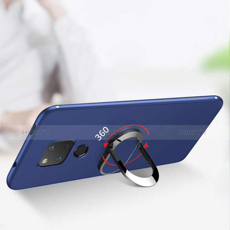 Housse Ultra Fine TPU Souple avec Support Bague Anneau Aimante Magnetique pour Huawei Mate 20 X Bleu Plus