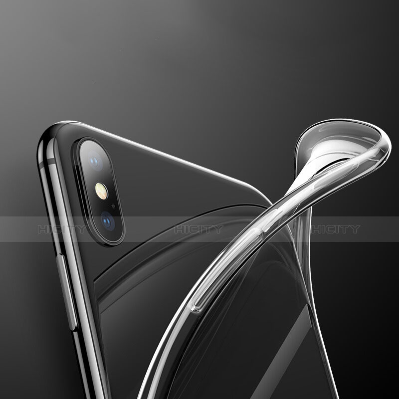 Housse Ultra Fine TPU Souple Transparente C12 pour Apple iPhone X Argent Plus