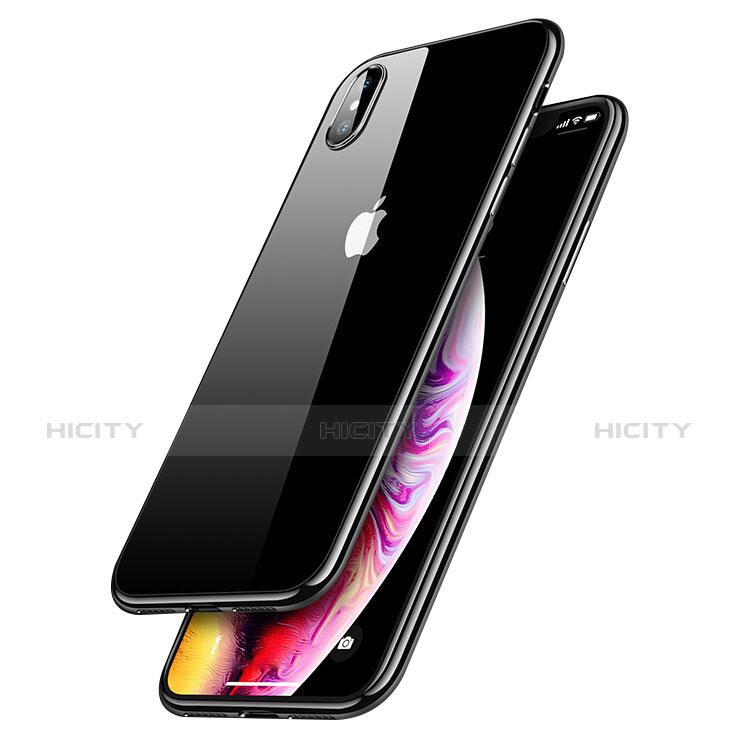 Housse Ultra Fine TPU Souple Transparente C12 pour Apple iPhone X Noir Plus