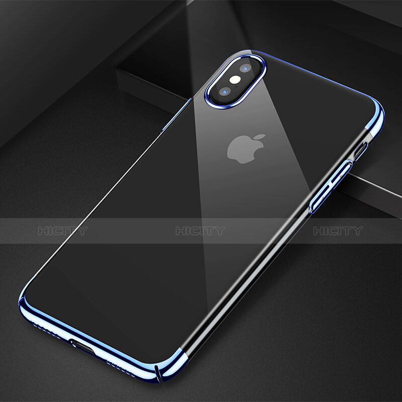 Housse Ultra Fine TPU Souple Transparente C16 pour Apple iPhone Xs Bleu Plus